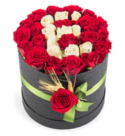 kutuda kırmızı gül harf yenimahalle çiçek çiçekçi-ankara